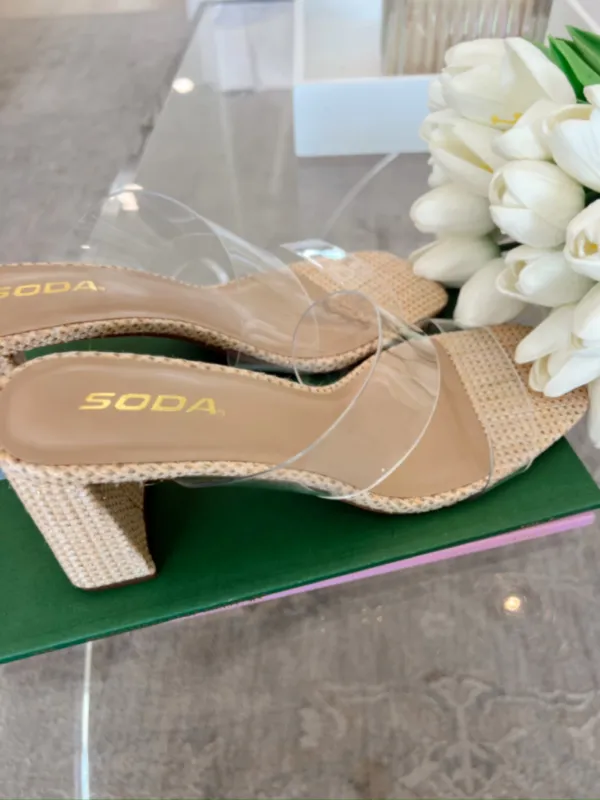 Charming Essence Raffia Heels sold by Bella Rose boutique