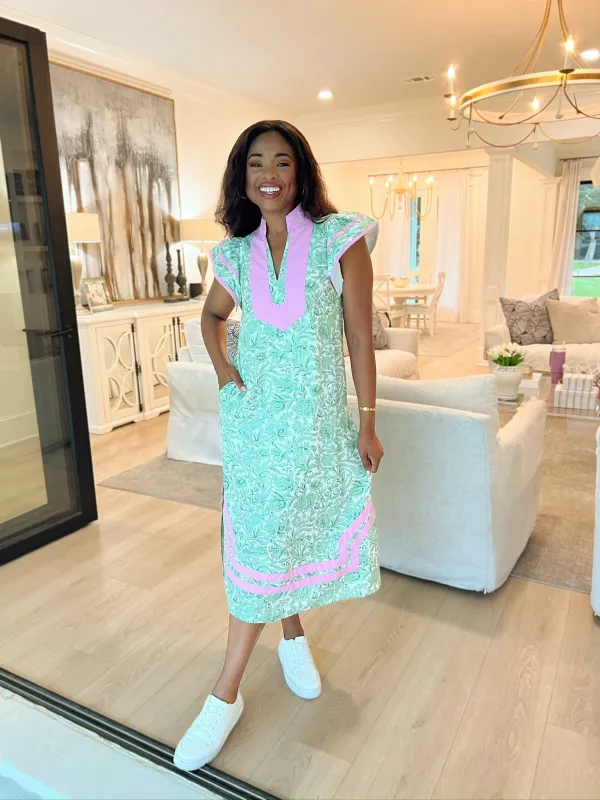 Stroll Through The Meadow Floral Midi Dress sold by Bella Rose boutique