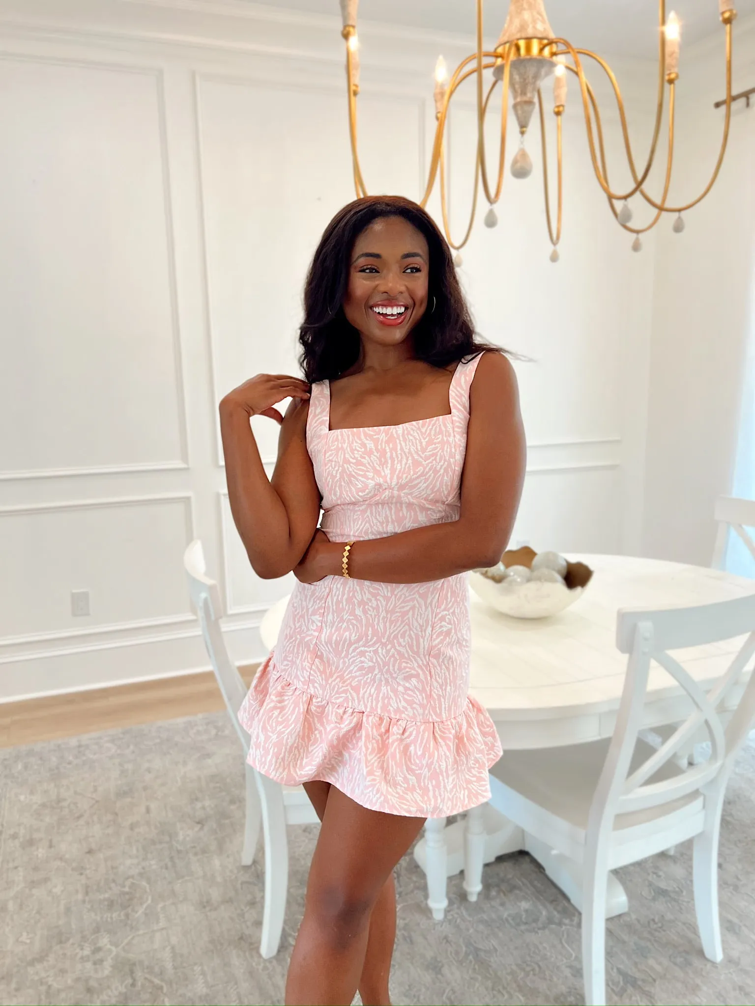 Radiant Personality Ruffle Mini Dress sold by Bella Rose boutique product image thumbnail 4