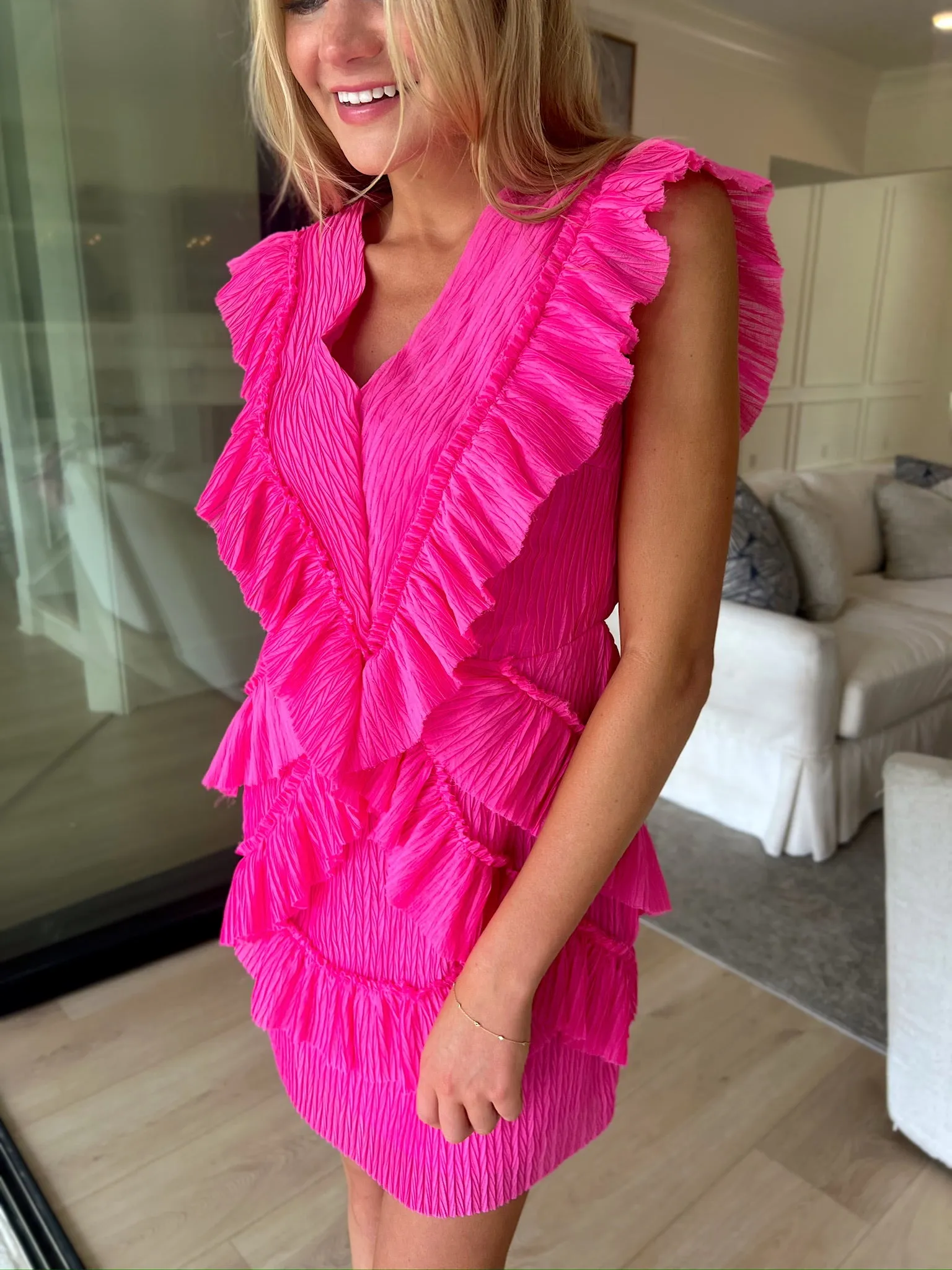 Lovely Bliss Ruffle Mini Dress sold by Bella Rose boutique product image thumbnail 2