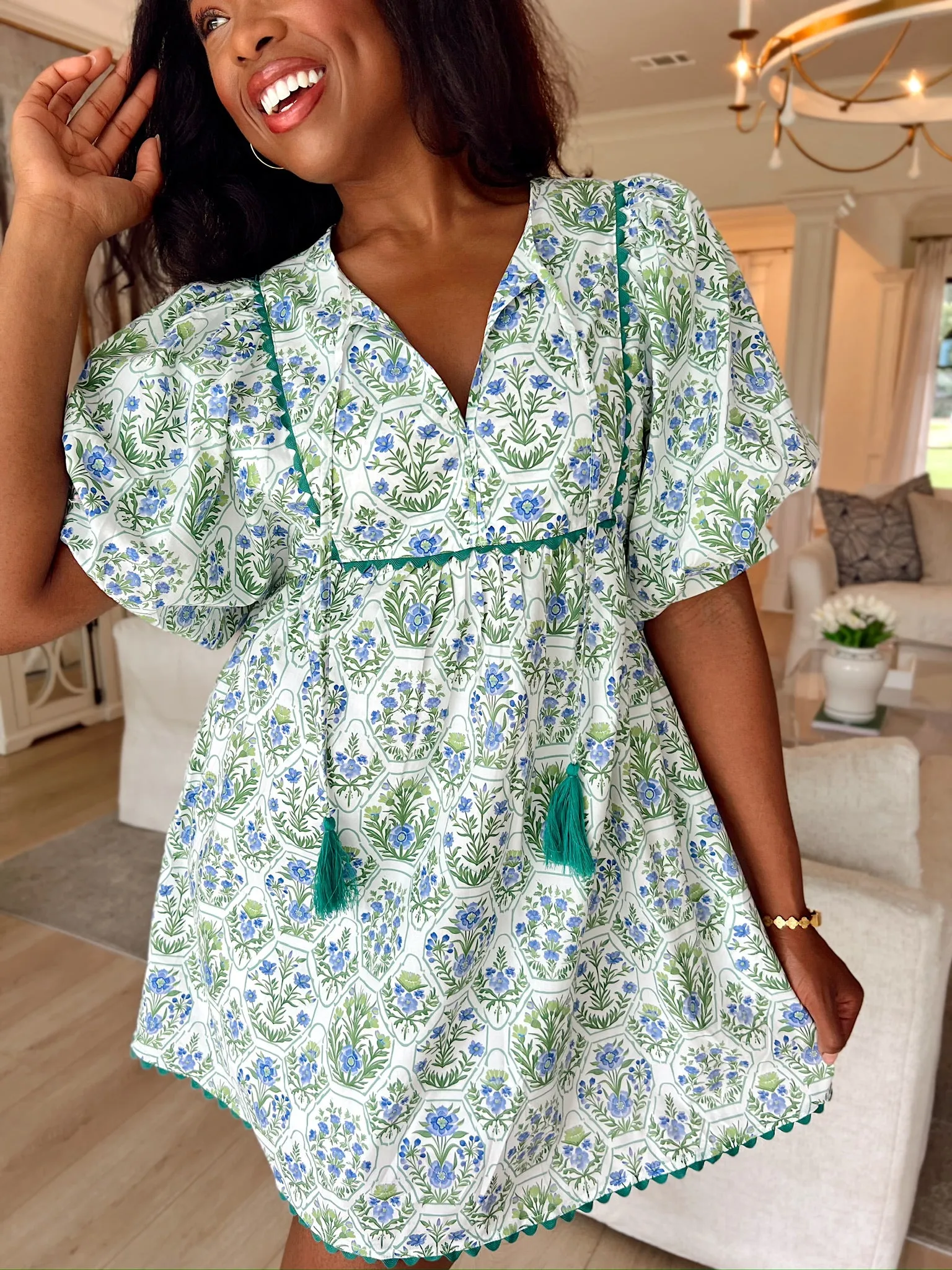 Elegant Darling Floral Mini Dress sold by Bella Rose boutique product image thumbnail 2