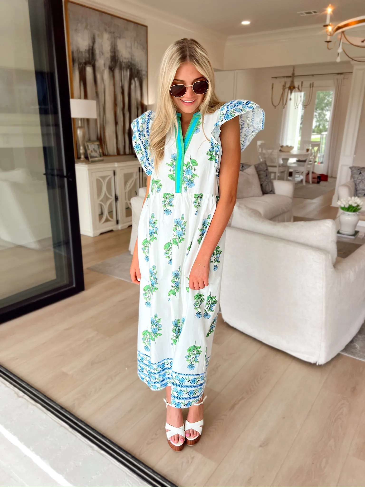 Sweet At Heart Floral Midi Dress sold by Bella Rose boutique product image thumbnail 3