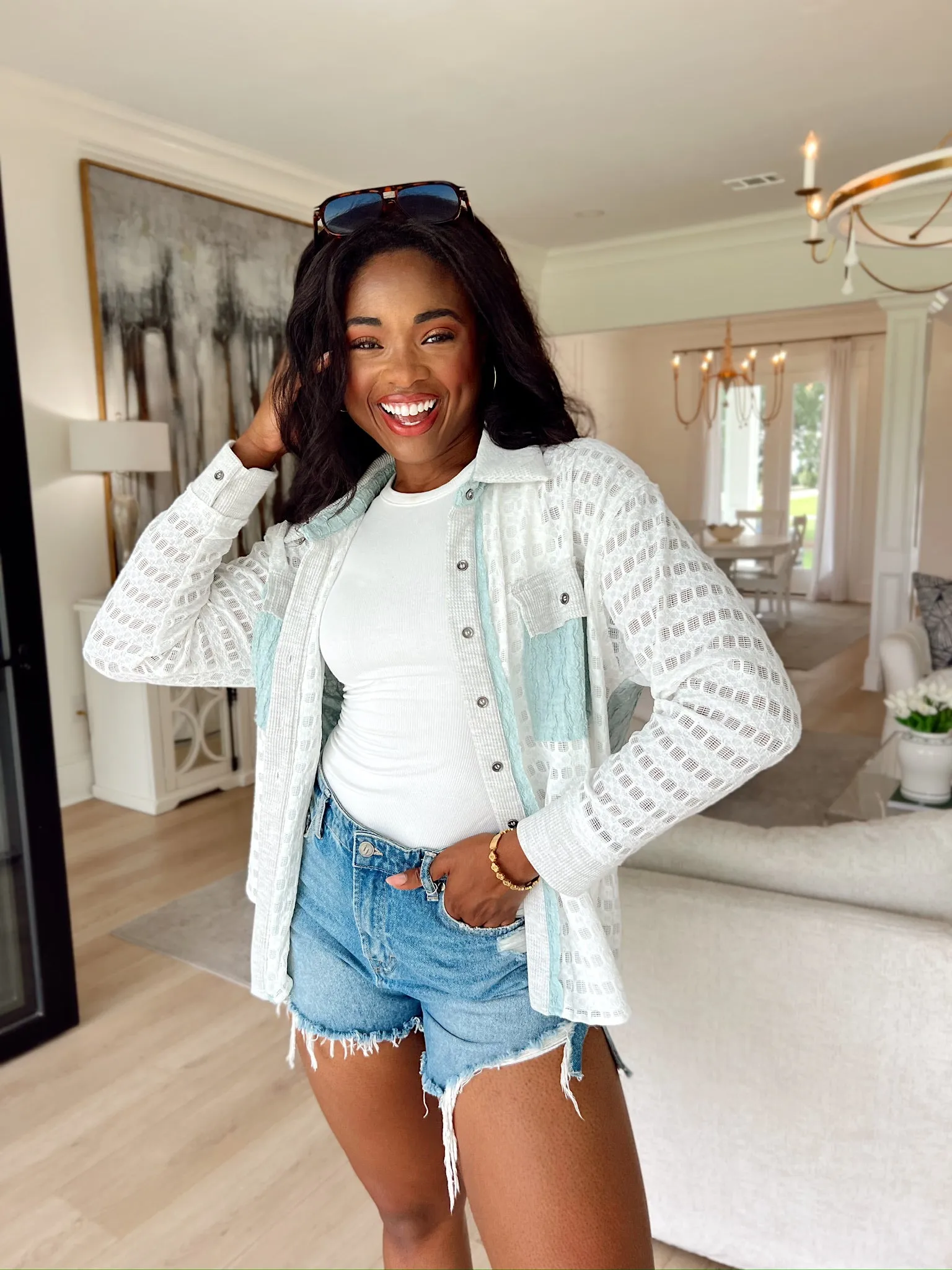 Unique & Interesting Button-Down Top sold by Bella Rose boutique product image thumbnail 3