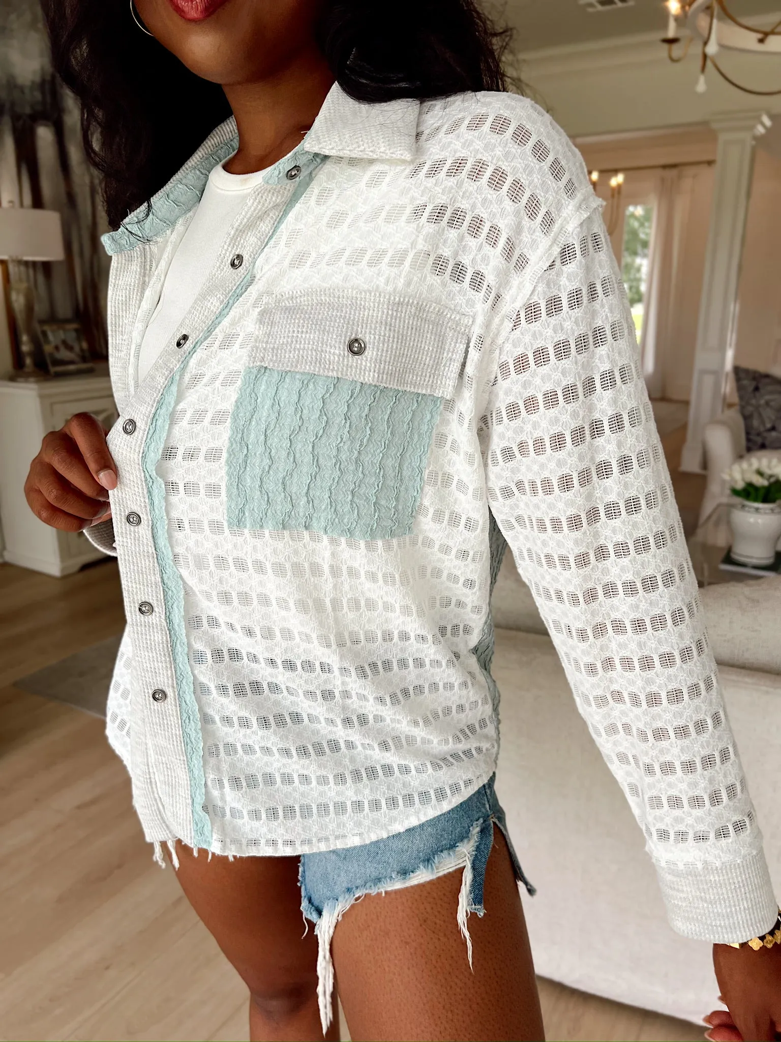 Unique & Interesting Button-Down Top sold by Bella Rose boutique product image thumbnail 5