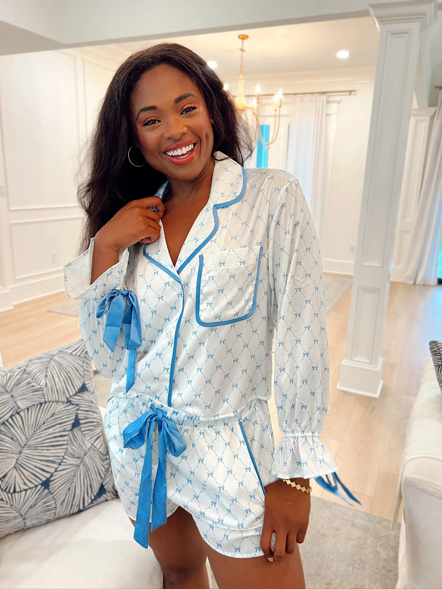 My Secret Crush Satin Two-Piece Pajama Set sold by Bella Rose boutique product image thumbnail 3