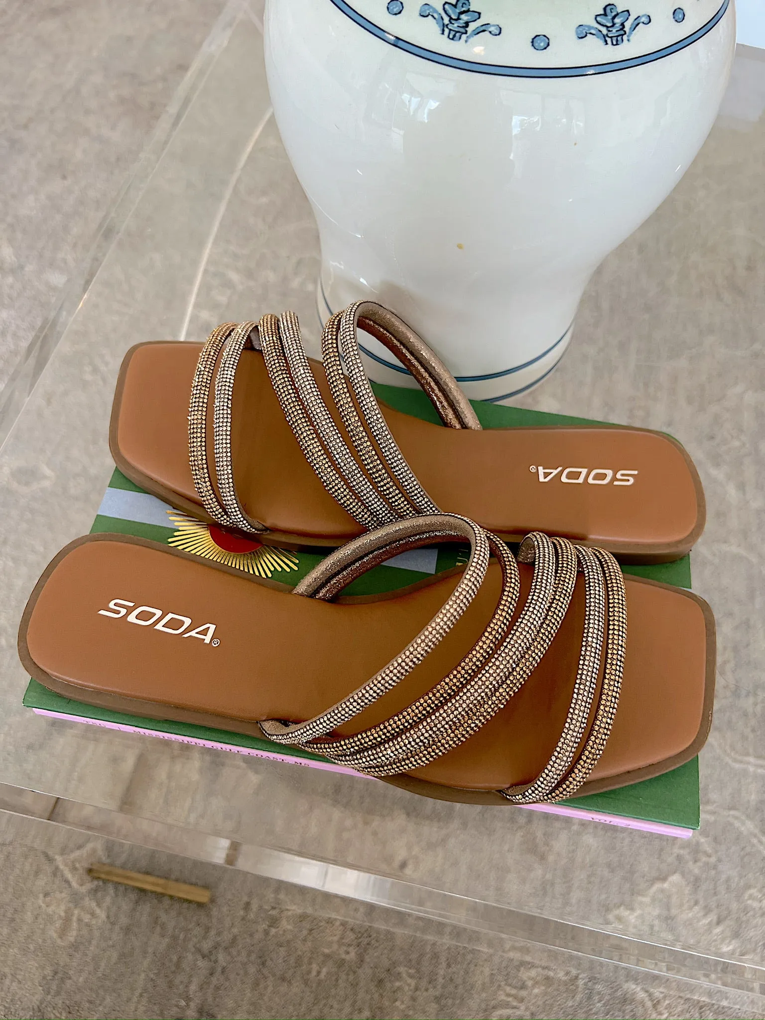 Golden Rays Rhinestone Sandals sold by Bella Rose boutique product image thumbnail 3