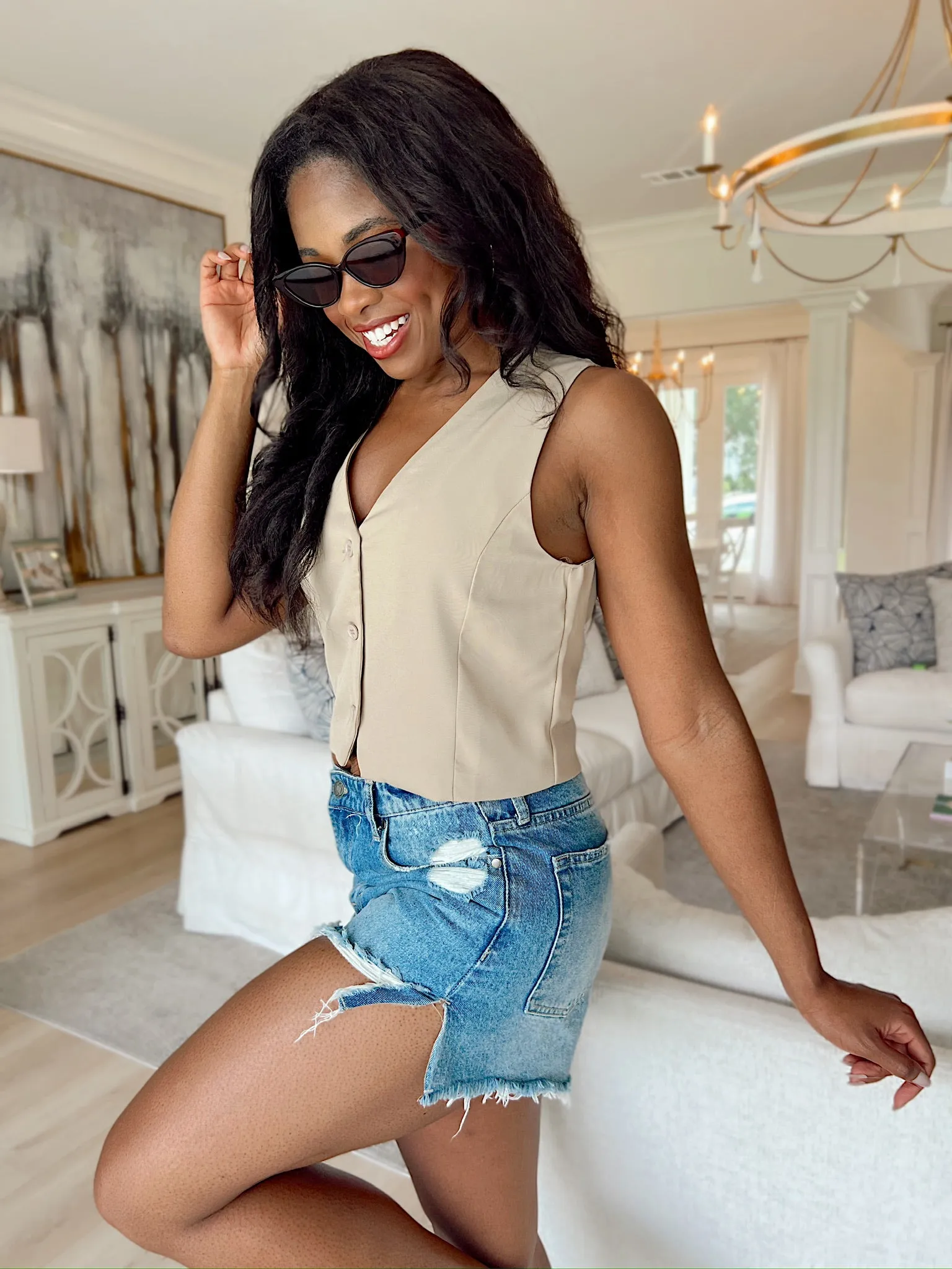 Always Lookin' Good Cropped Vest sold by Bella Rose boutique product image thumbnail 2