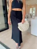 Cozy Retreat Linen Midi Skirt sold by Bella Rose boutique