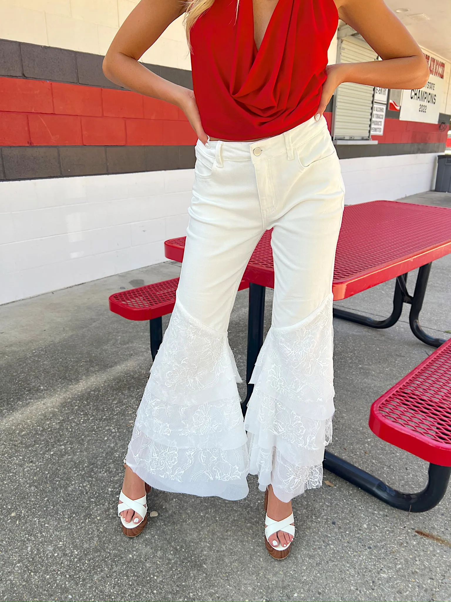 Strutting In Style Ruffled Jeans sold by Bella Rose boutique product image thumbnail 3