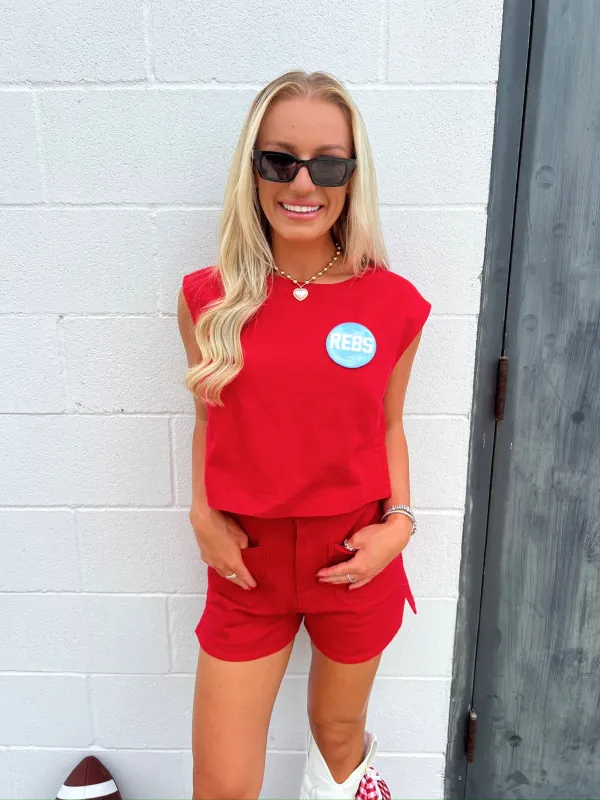 All In It To Win Cropped  Denim Top sold by Bella Rose boutique