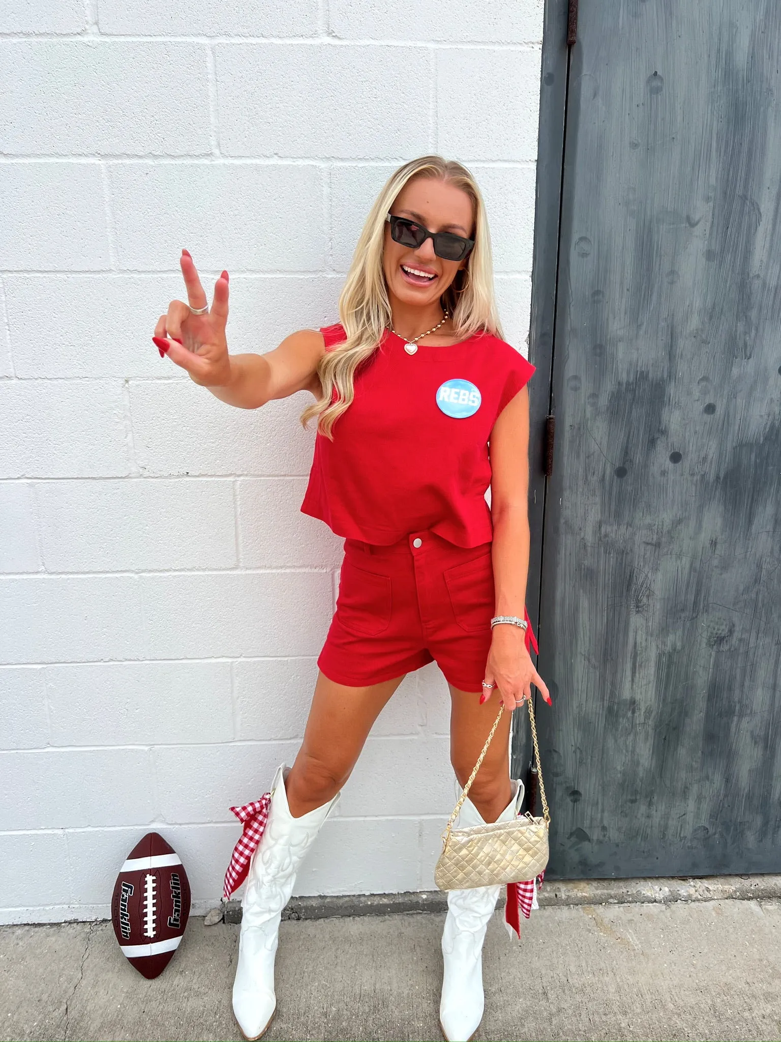 All In It To Win Cropped Denim Top sold by Bella Rose boutique product image thumbnail 2