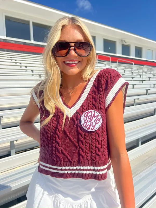 Glam Goals Cropped Sweater Vest sold by Bella Rose boutique