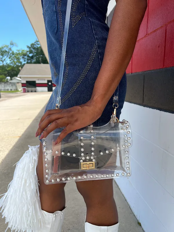 Confident Glamour Clear Crossbody sold by Bella Rose boutique