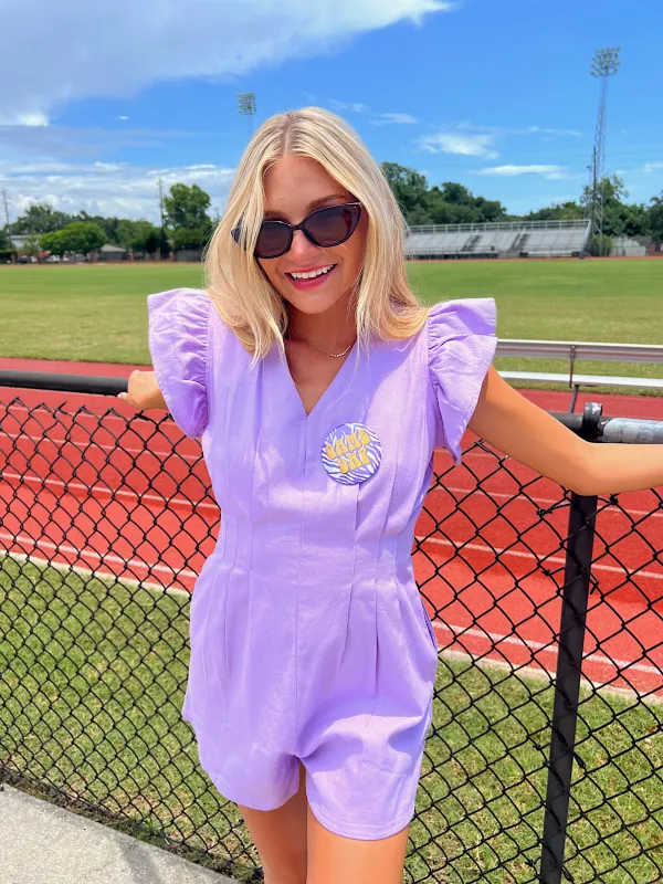 Half The Story Ruffled Romper sold by Bella Rose boutique