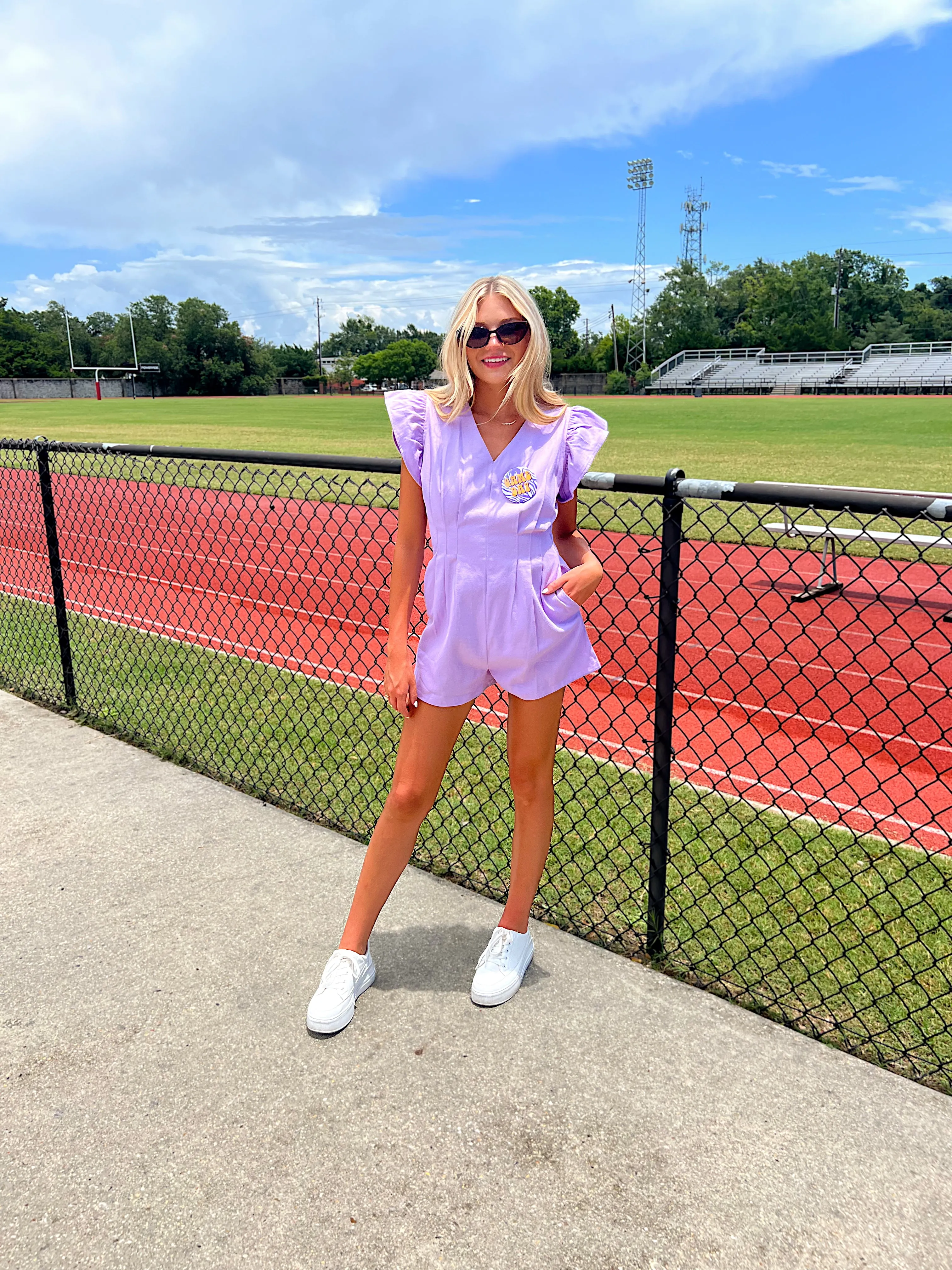 Half The Story Ruffled Romper sold by Bella Rose boutique product image thumbnail 4