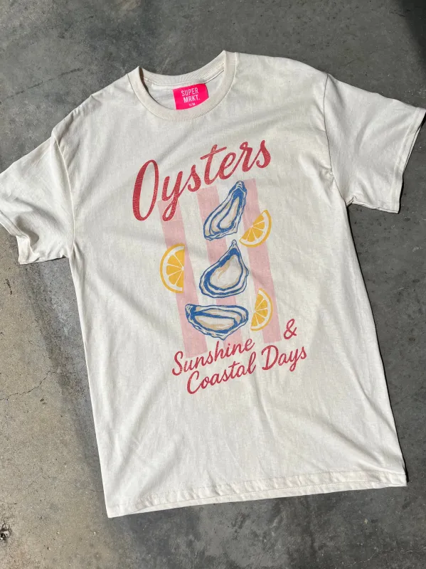 Oysters, Sunshine, Coastal Days Graphic Top sold by Bella Rose boutique