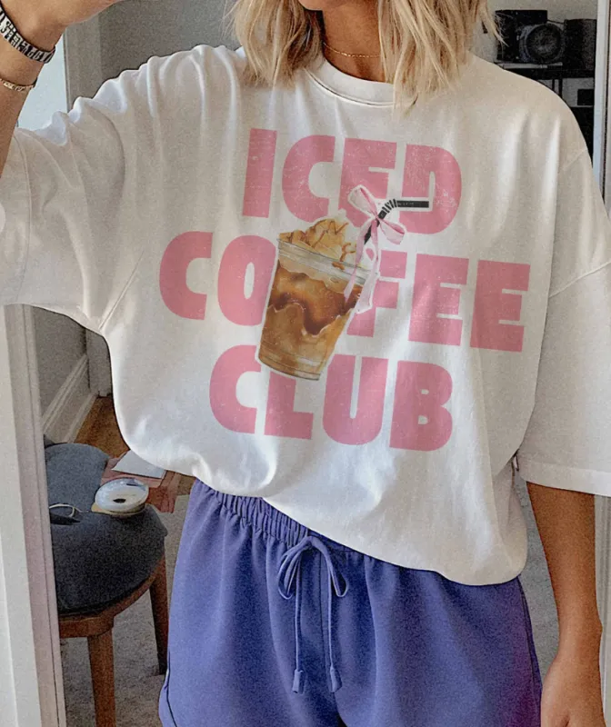 Iced Coffee Club Graphic Top sold by Bella Rose boutique