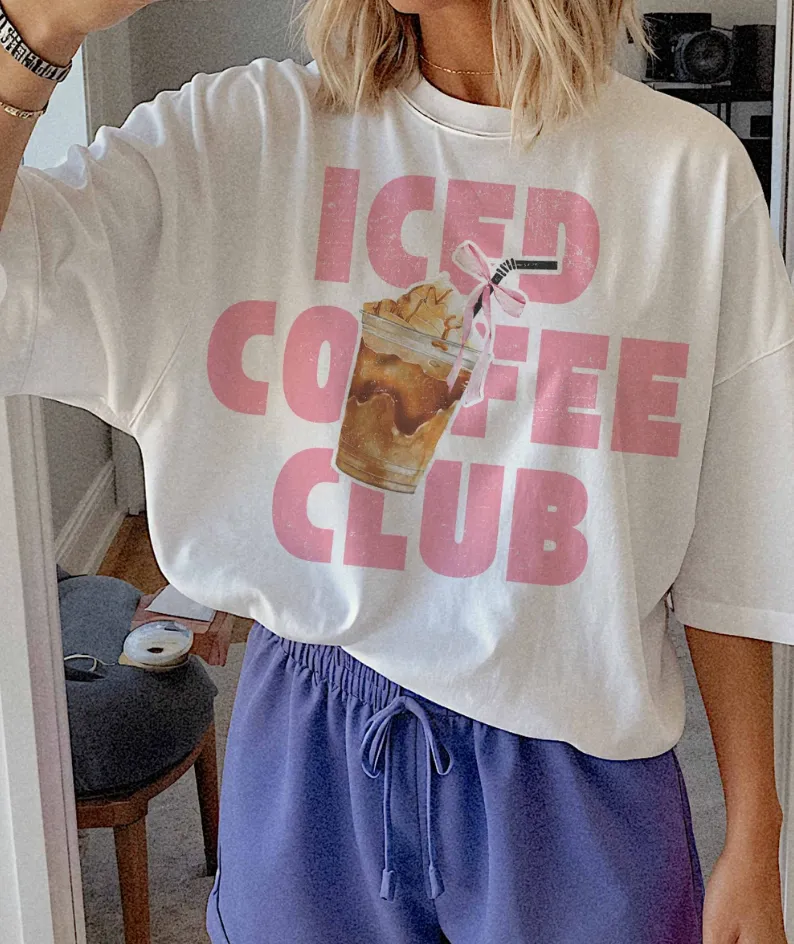 Iced Coffee Club Graphic Top sold by Bella Rose boutique