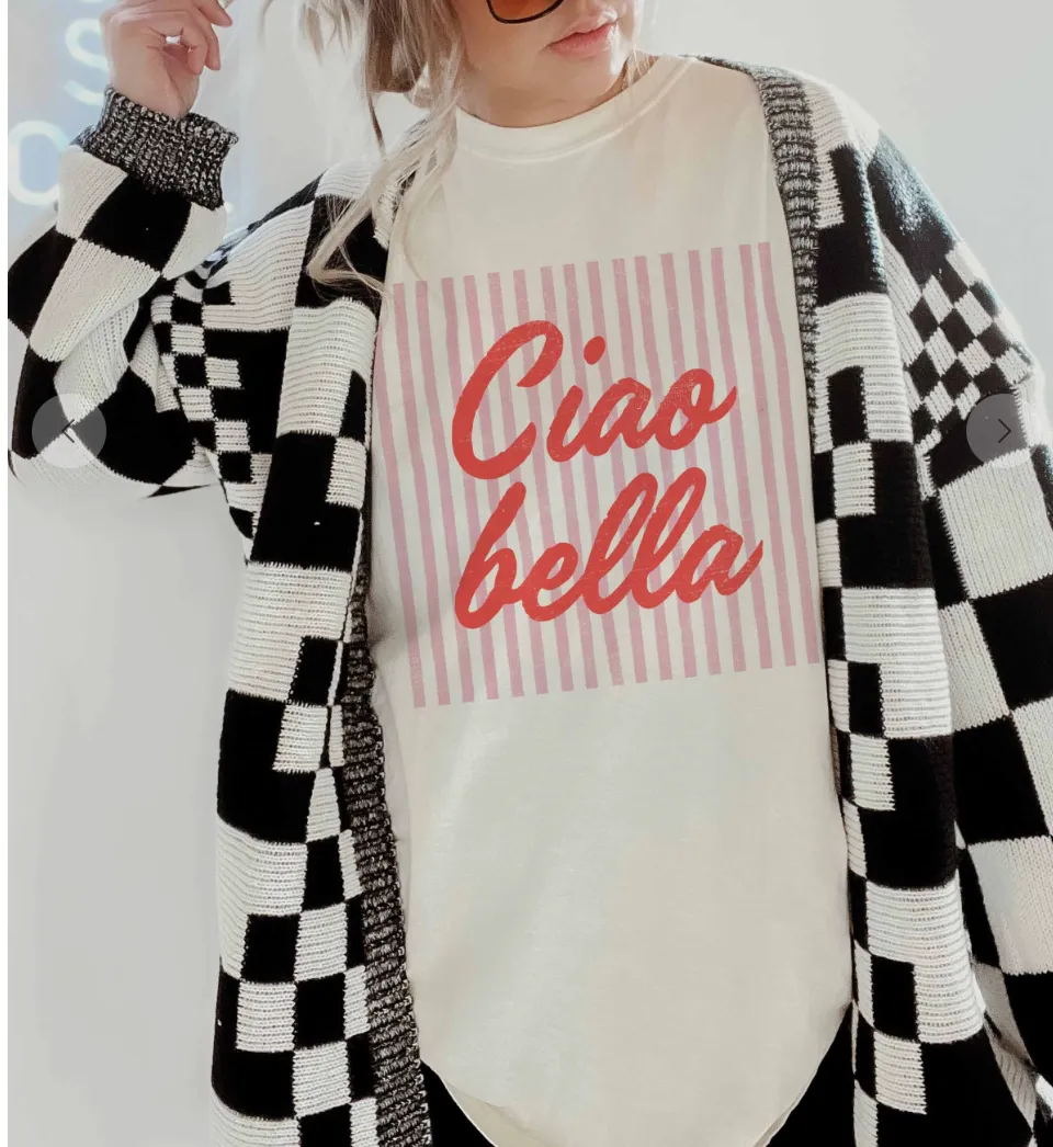 Ciao Bella Graphic Top sold by Bella Rose boutique