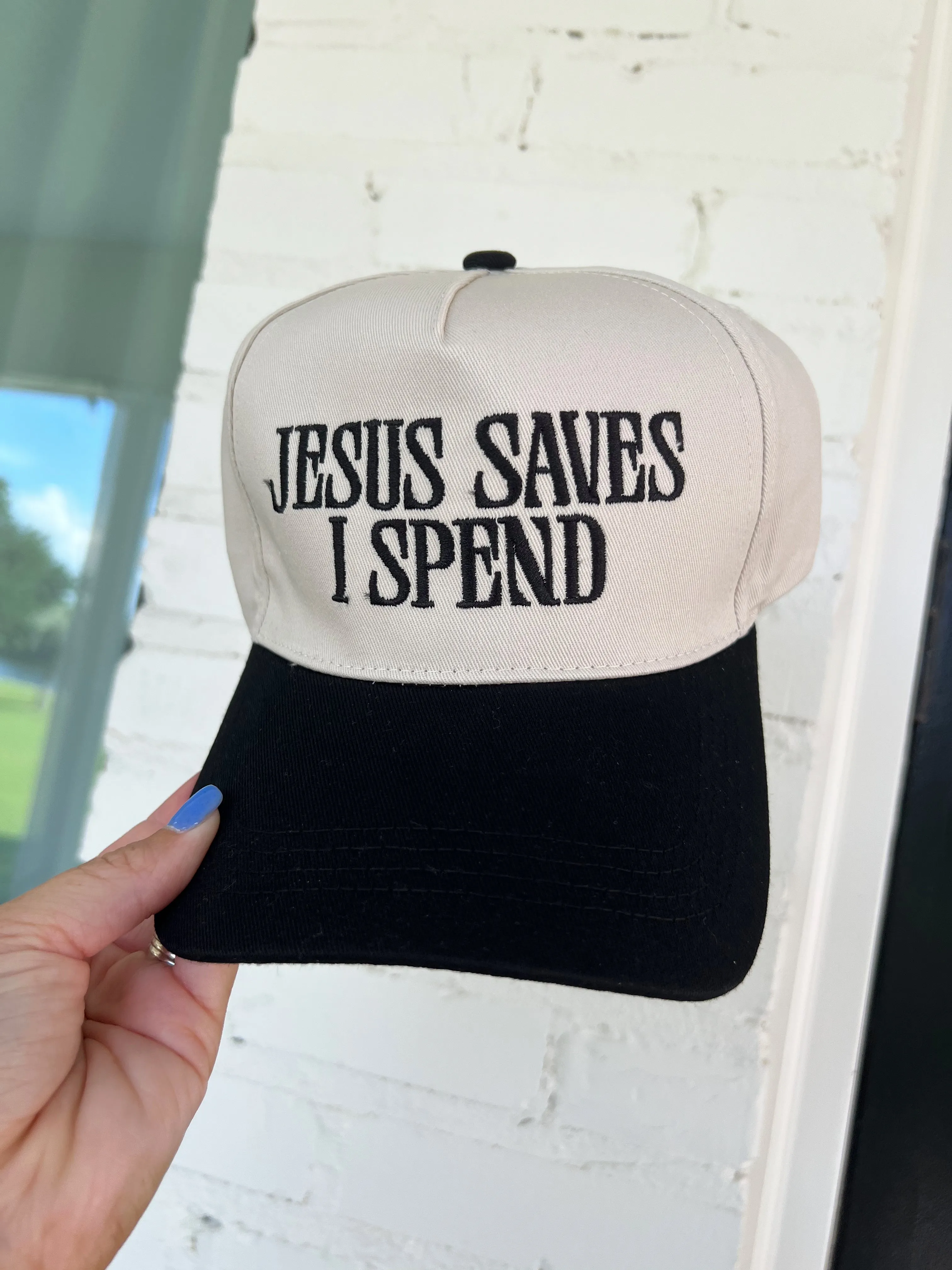 Jesus Saves I Spend Trucker Hat sold by Bella Rose boutique