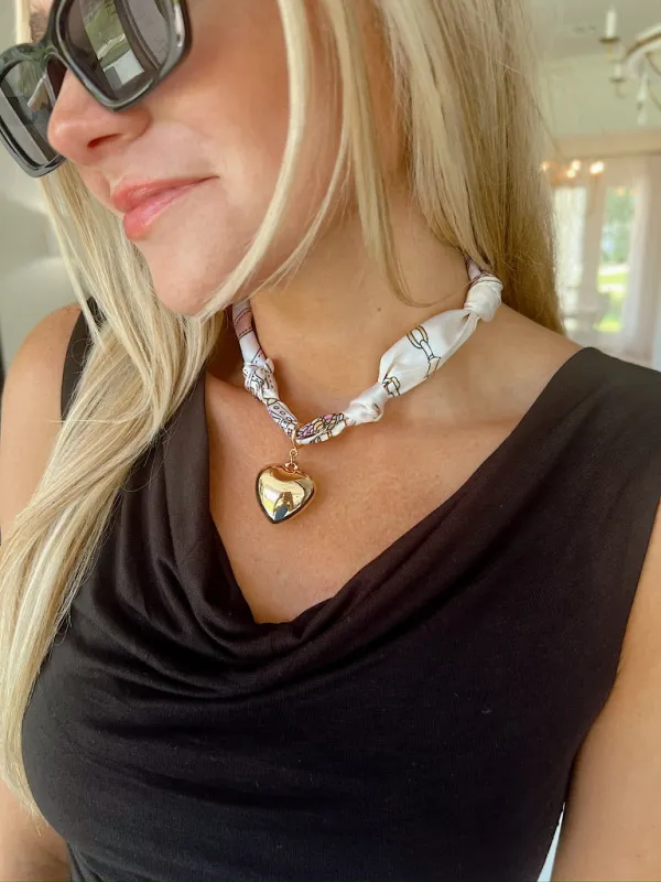 Scarf Necklace With Charm sold by Bella Rose boutique