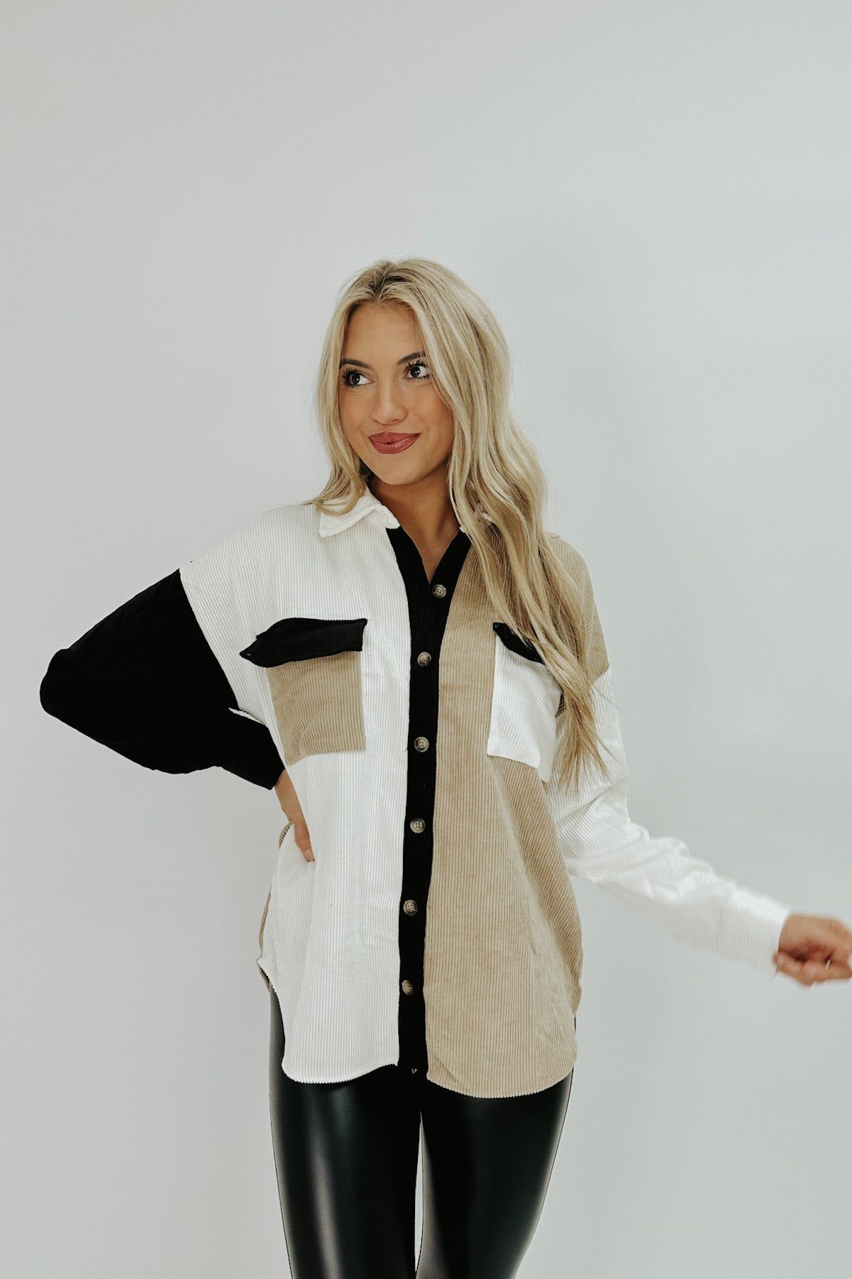 Cozy Cuteness Corduroy Shacket sold by Bella Rose boutique product image thumbnail 4