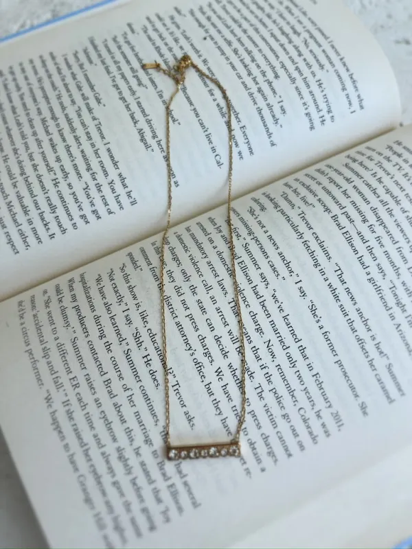 Timelessly Chic Rhinestone Bar Necklace sold by Bella Rose boutique