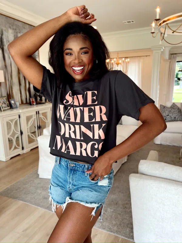 Save Water Drink Margs Graphic Top sold by Bella Rose boutique