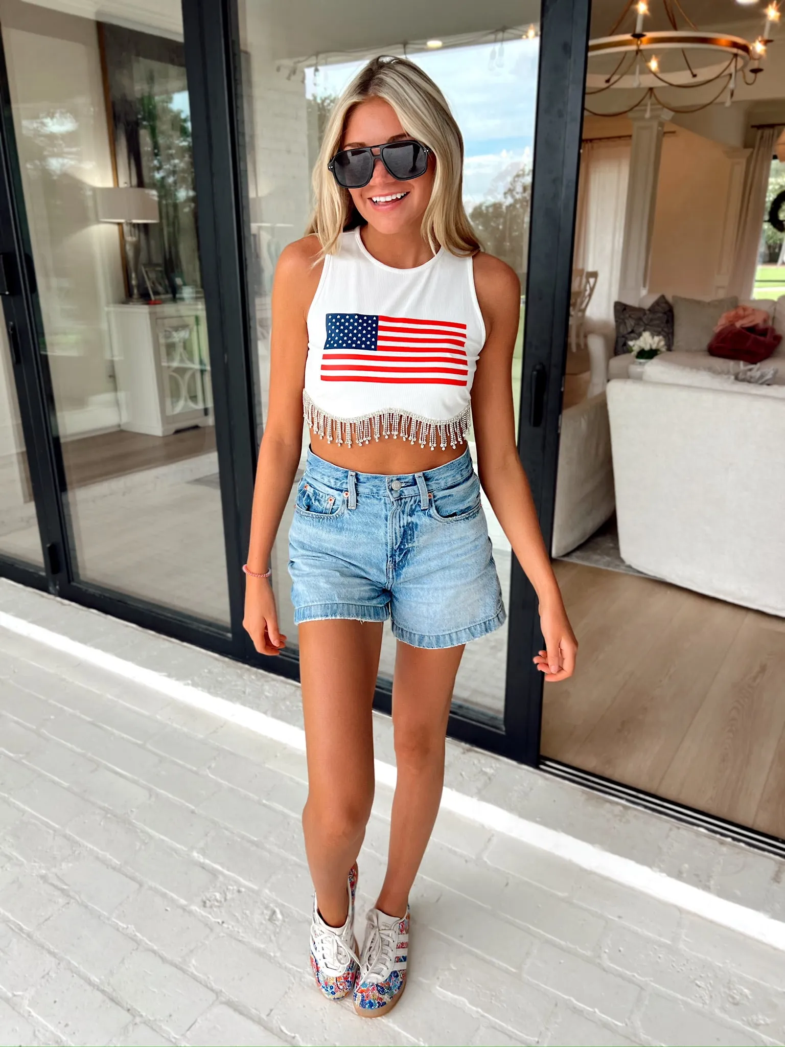 American Sweetheart Flag Tank Top sold by Bella Rose boutique product image thumbnail 2