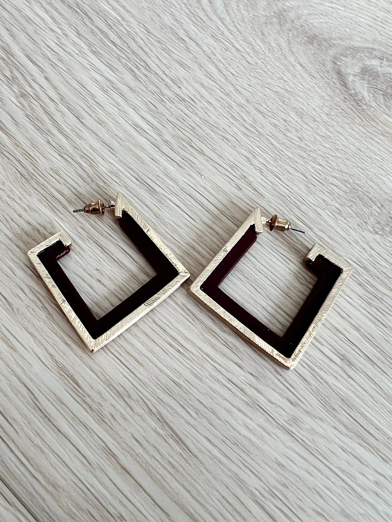 Squared Away Hoop Earrings sold by Bella Rose boutique product image thumbnail 2