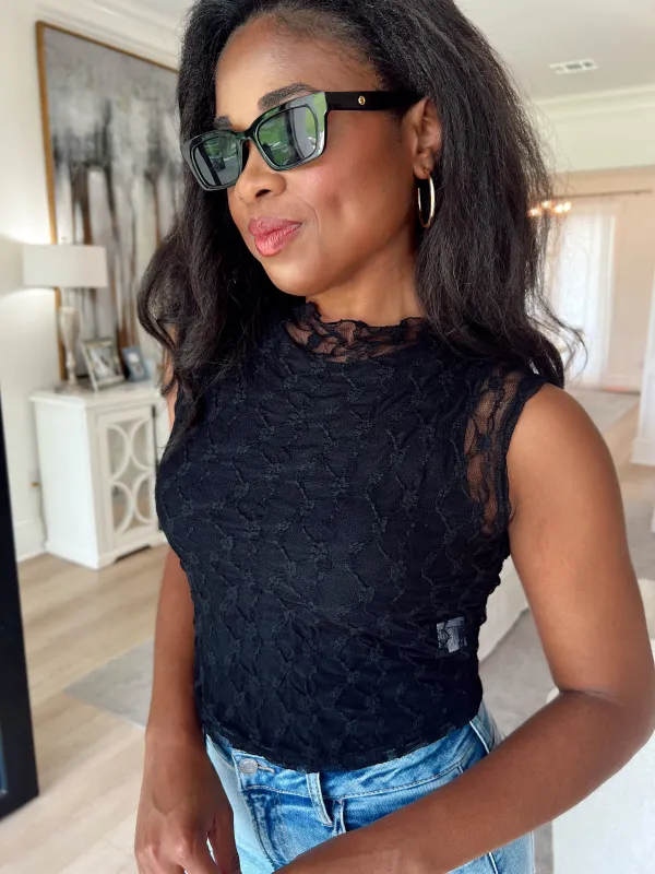Nothing Fancy Lace Top sold by Bella Rose boutique