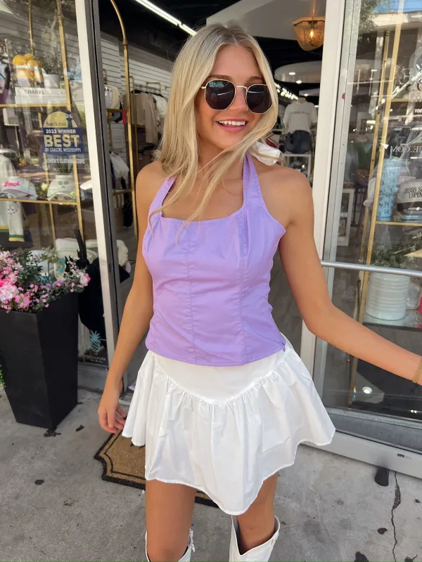 At Your Best Poplin Halter Top sold by Bella Rose boutique