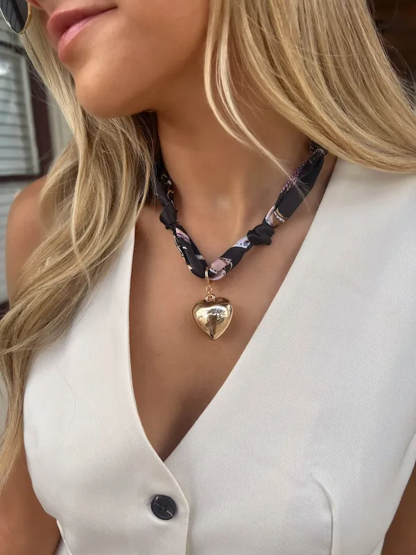 Scarf Necklace With Charm sold by Bella Rose boutique