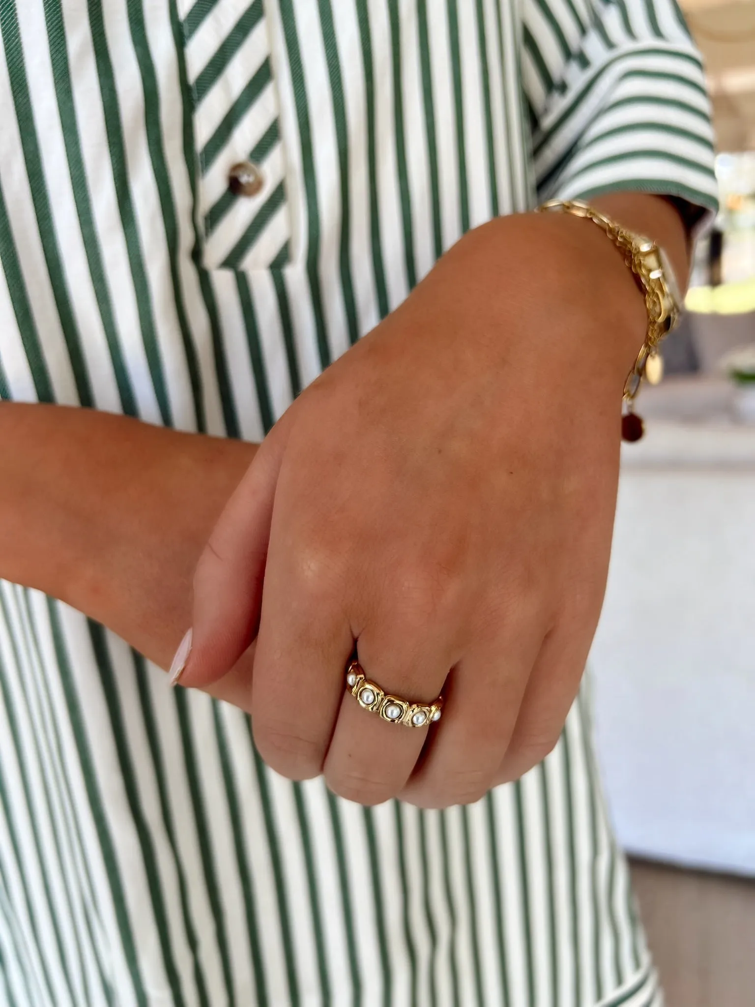 Queening Out Pearl Ring sold by Bella Rose boutique