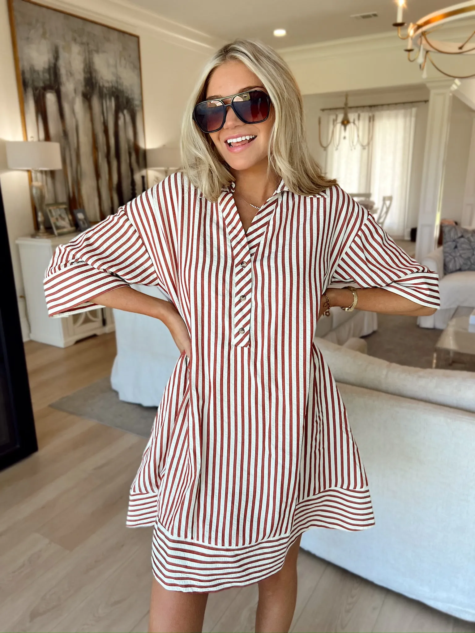 Autumn Hues Striped Dress sold by Bella Rose boutique product image thumbnail 2