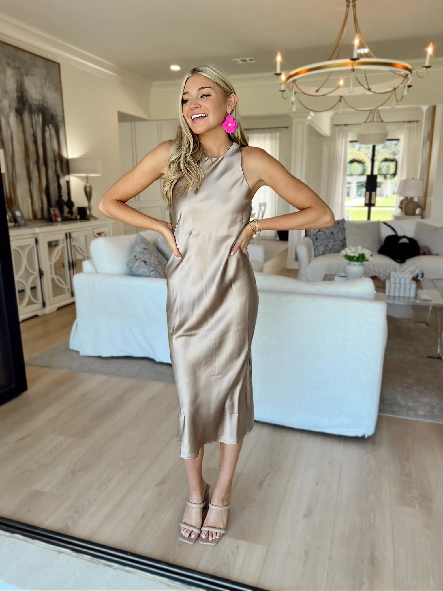 Healing My Heart Satin Midi Dress sold by Bella Rose boutique product image thumbnail 5