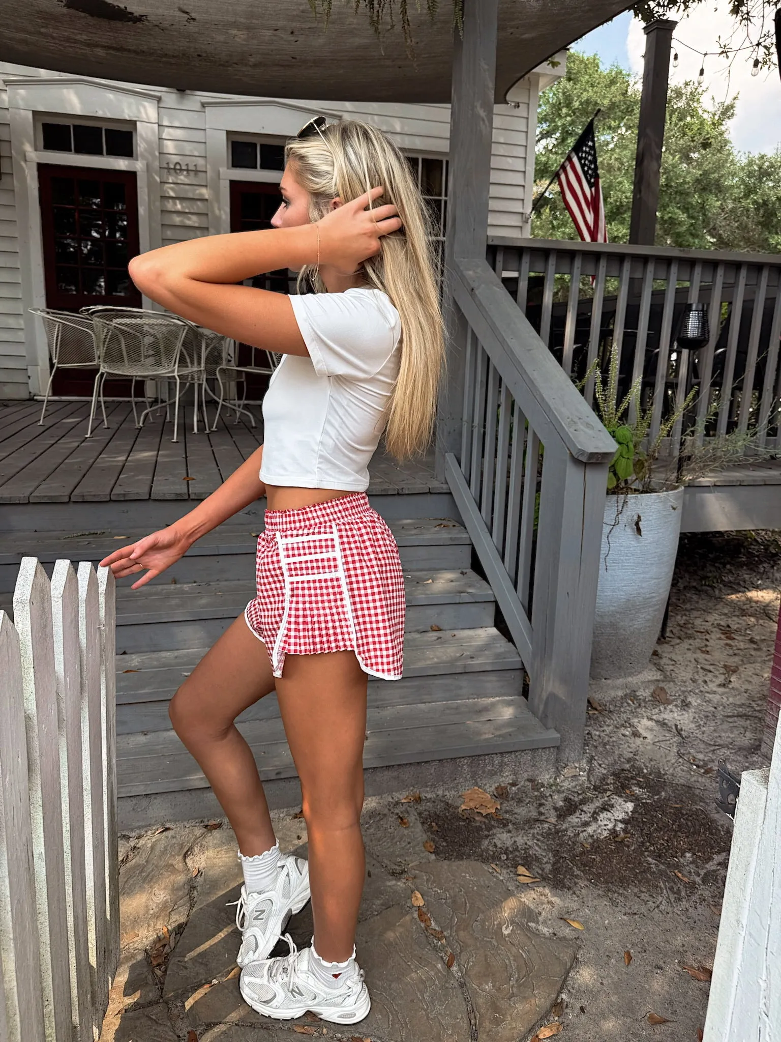 On Point Gingham Athletic Shorts sold by Bella Rose boutique product image thumbnail 3