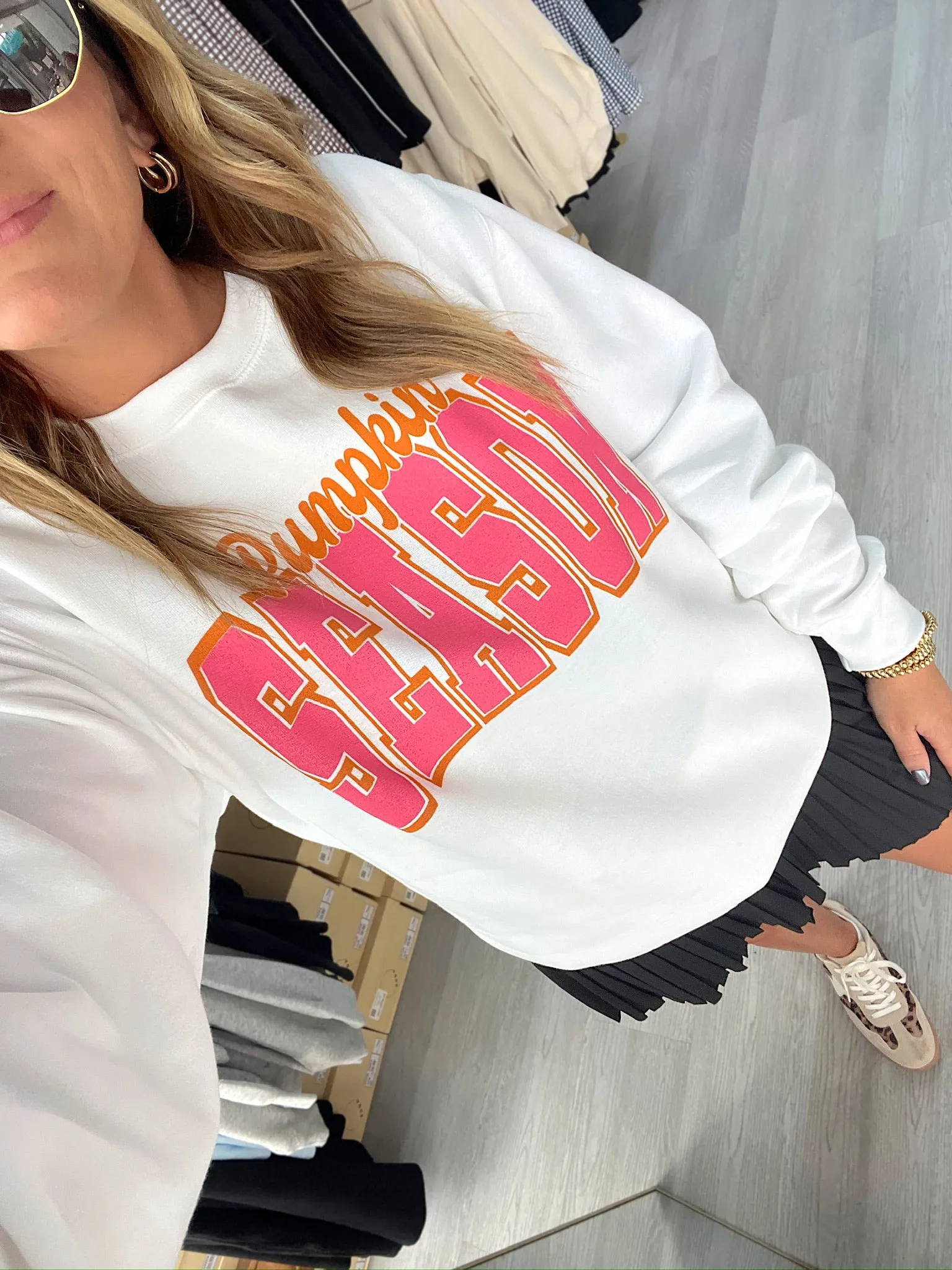 Pumpkin Season Gameday Font Sweatshirt sold by Bella Rose boutique