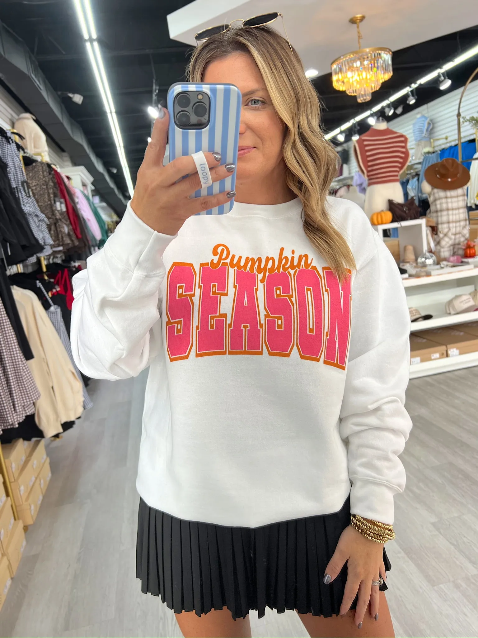 Pumpkin Season Gameday Font Sweatshirt sold by Bella Rose boutique product image thumbnail 2
