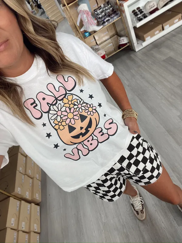Fall Vibes Retro Pumpkin Graphic Top sold by Bella Rose boutique