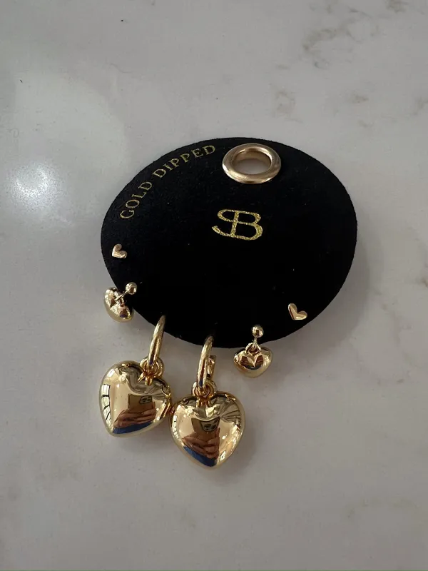 Guilty As Sin Heart Studs Earring Set sold by Bella Rose boutique