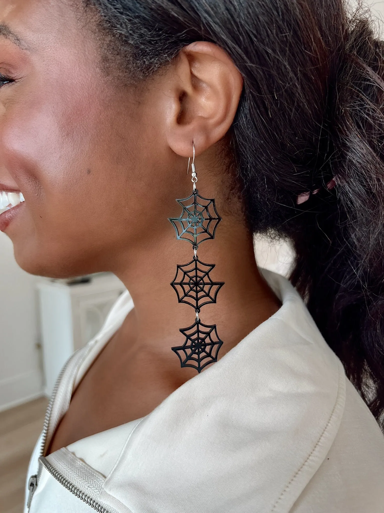 Halloween Spider Web Dangle Earrings sold by Bella Rose boutique