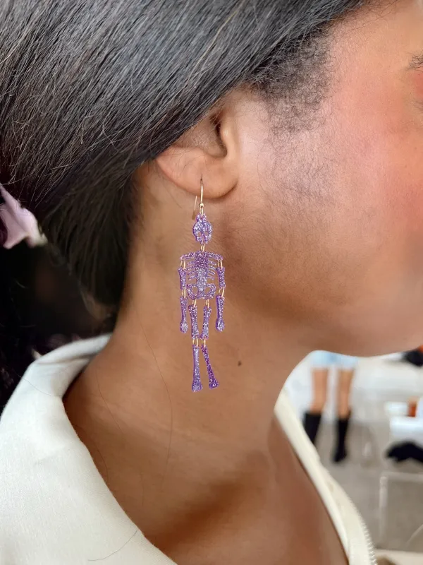 Glitter Resin Halloween Skeleton Earrings sold by Bella Rose boutique