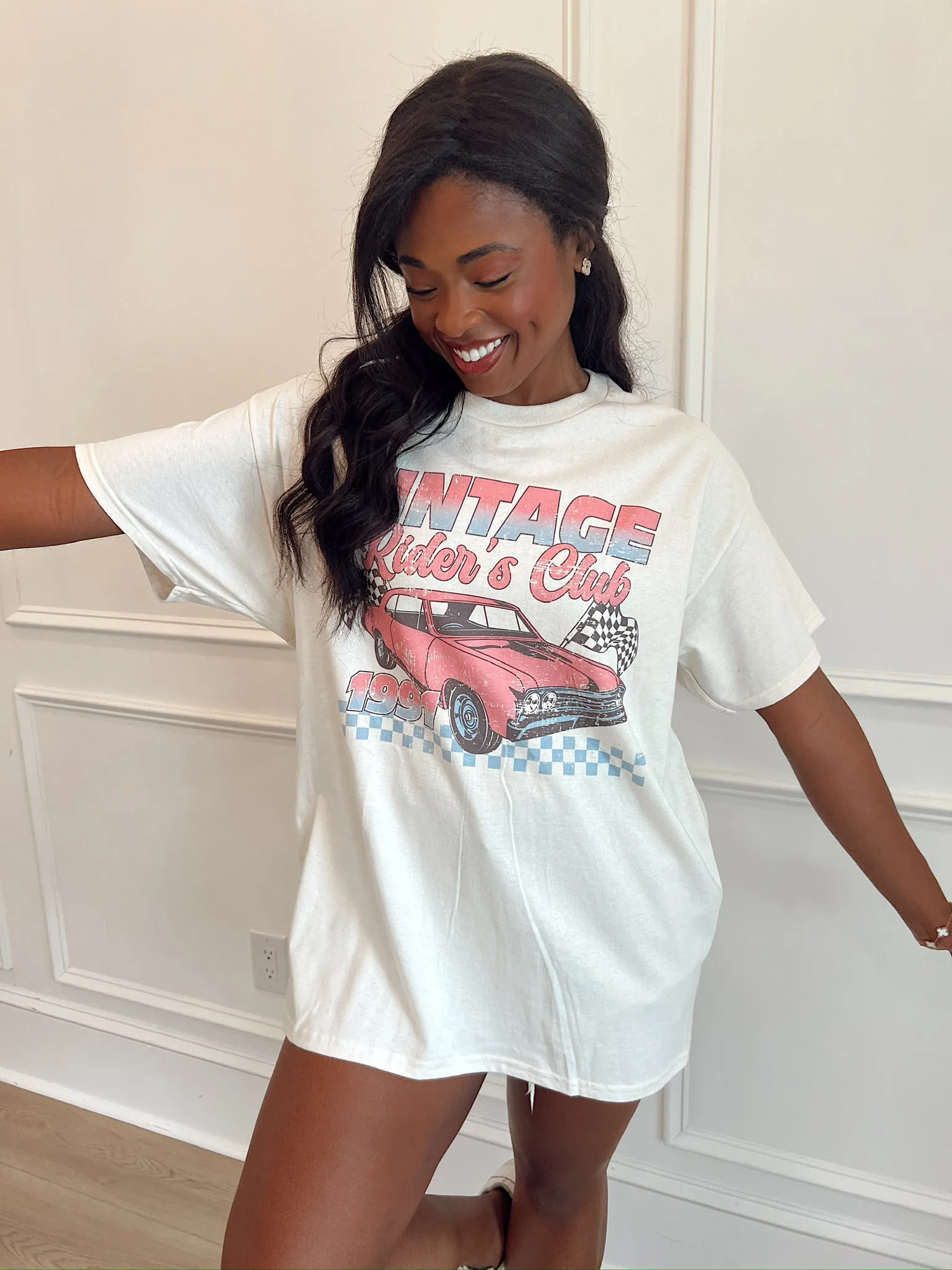 Vintage Rider's Club Oversized T-Shirt sold by Bella Rose boutique product image thumbnail 3