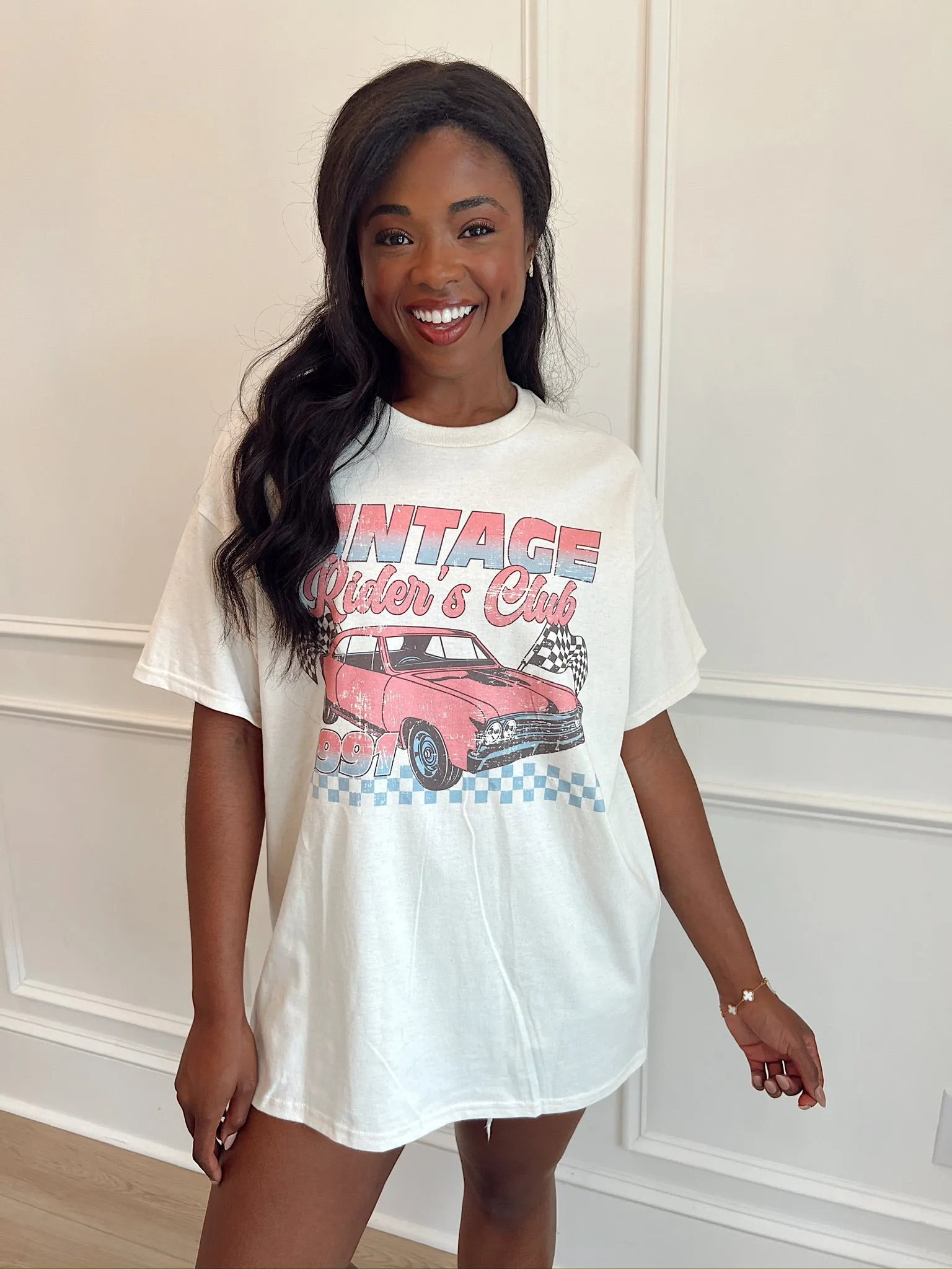 Vintage Rider's Club Oversized T-Shirt sold by Bella Rose boutique product image thumbnail 4