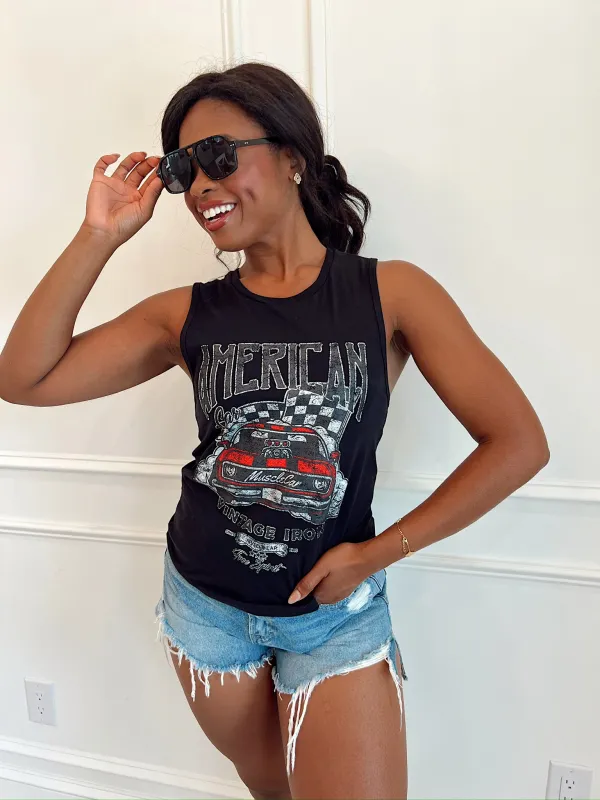 American Vintage Iron Muscle Tank sold by Bella Rose boutique