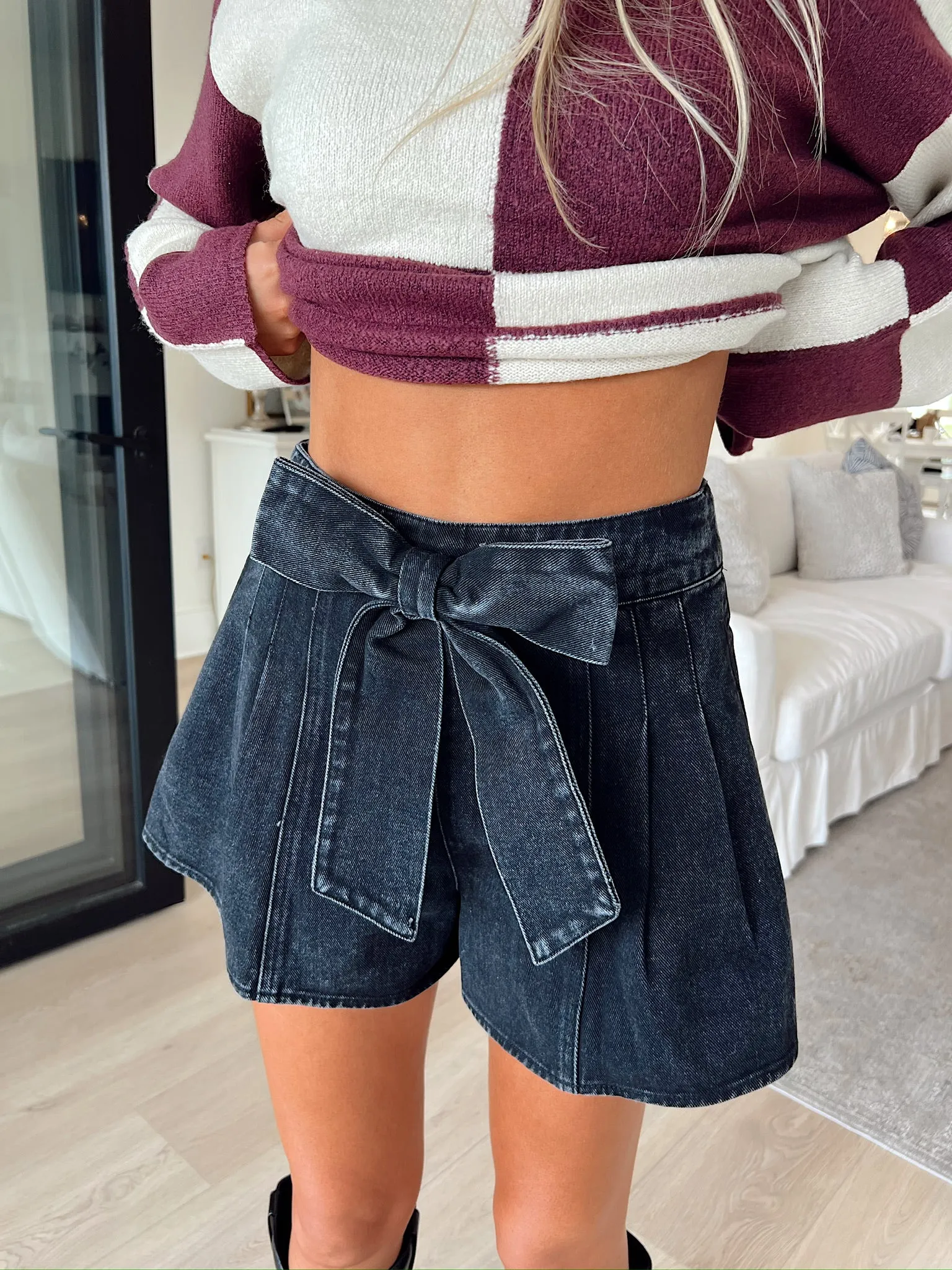 Say Less Do More Bow Shorts sold by Bella Rose boutique product image thumbnail 4