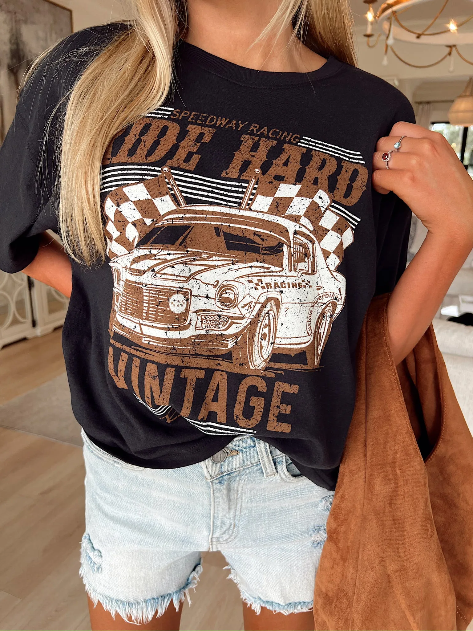 Ride Hard Vintage Car Graphic Top sold by Bella Rose boutique product image thumbnail 2