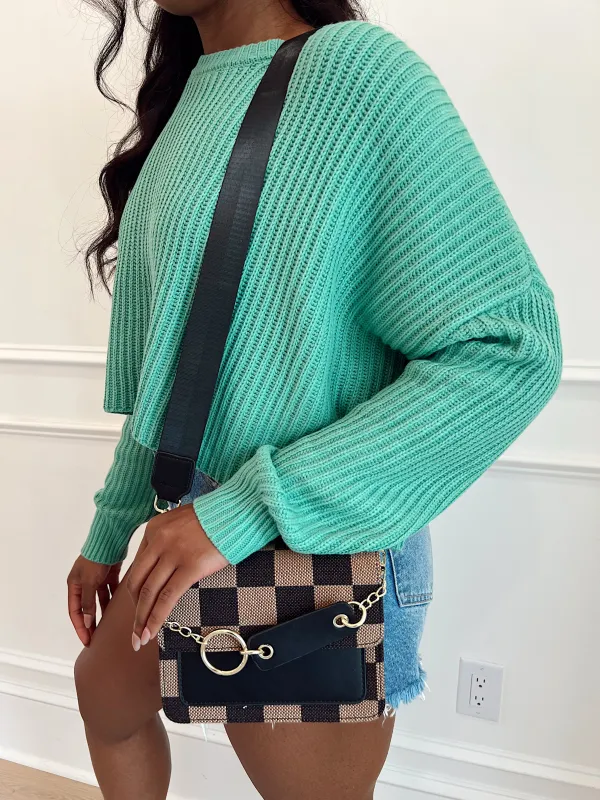 Take A Bow Checkered Crossbody Bag sold by Bella Rose boutique