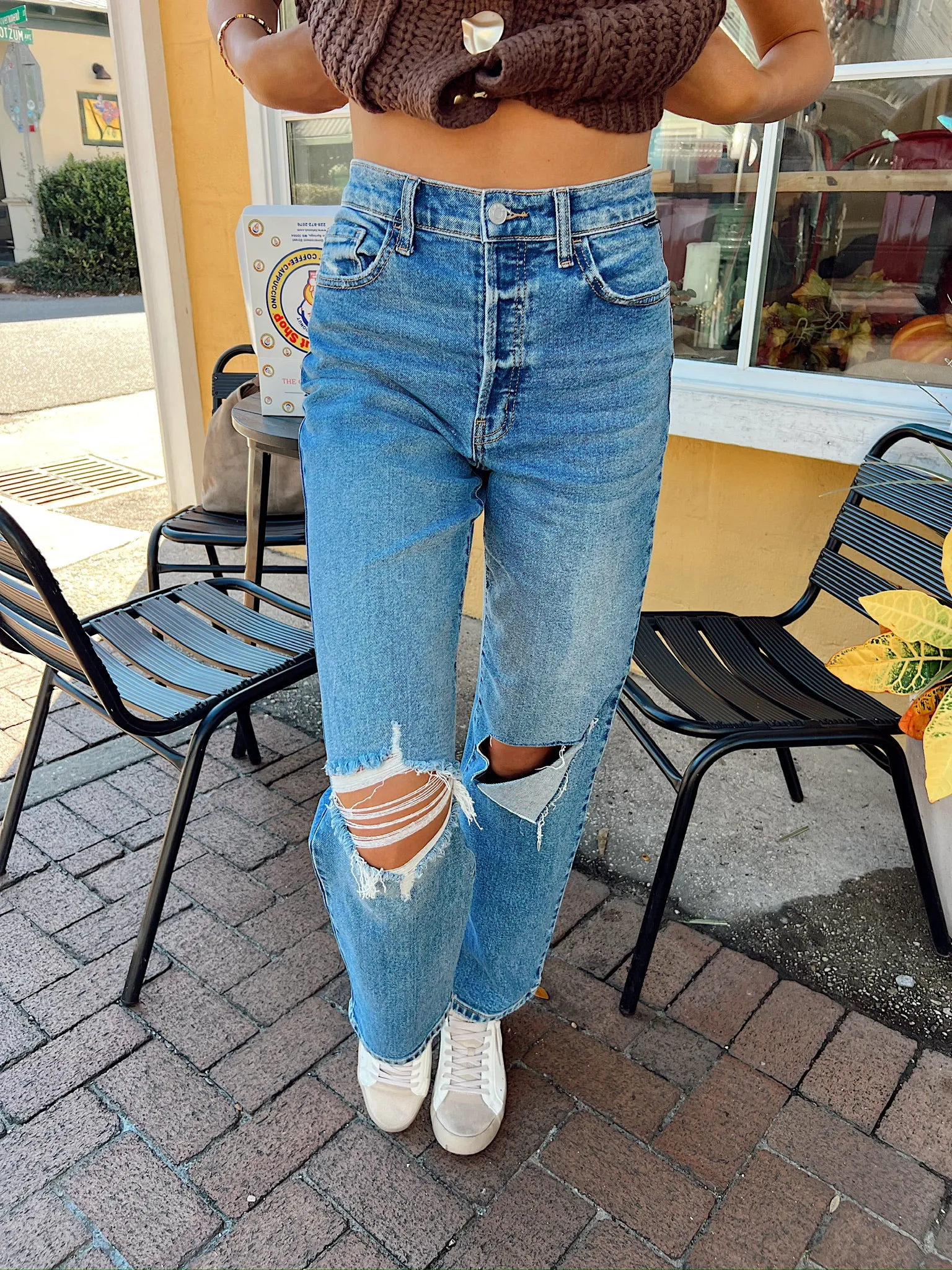 Daily Mode Super High Rise Dad Jeans sold by Bella Rose boutique